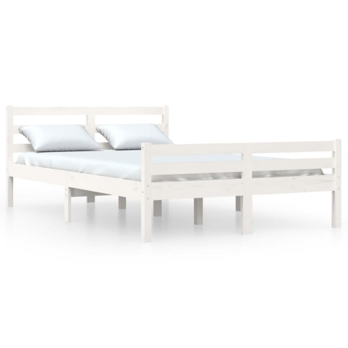 VidaXL (white, 150 x 200 cm) vidaXL Solid Wood Bed Frame Bedroom Bedstead Bed Base Multi Colours/Sizes 2