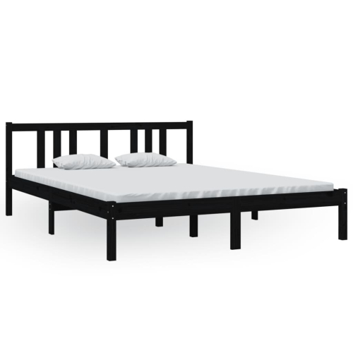 VidaXL (black, 150 x 200 cm) vidaXL Solid Wood Bed Frame Wooden Platform Bed Multi Colours Multi Sizes 2