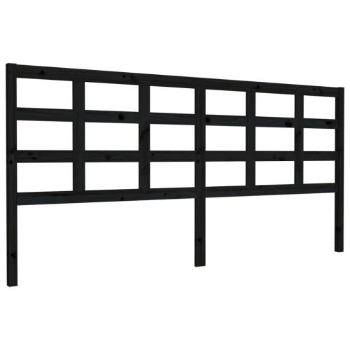 VidaXL (black, 205.5 x 4 x 100 cm) vidaXL Bed Headboard Home Bedroom Decorative Bed Header Panel Solid Wood Pine 2