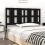 VidaXL (black, 145.5 x 4 x 100 cm) vidaXL Bed Headboard Home Bedroom Decorative Bed Header Panel Solid Wood Pine 4