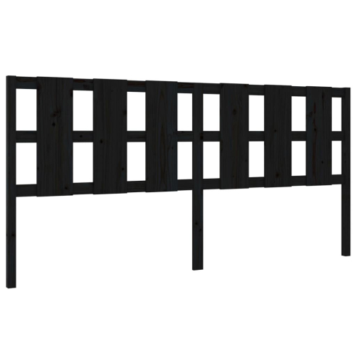 VidaXL (black, 205.5 x 4 x 100 cm) vidaXL Bed Headboard Home Bedroom Decorative Bed Header Panel Solid Wood Pine 2