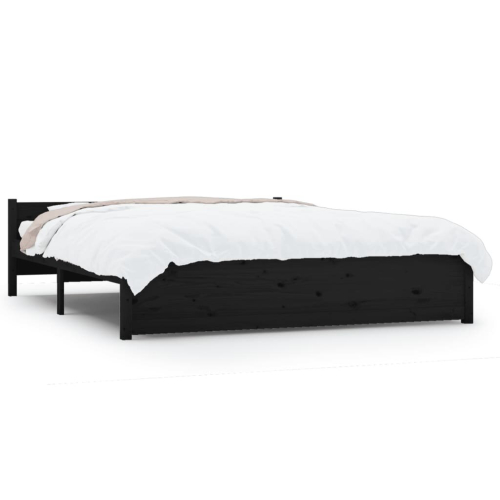 VidaXL (black, 150 x 200 cm) vidaXL Solid Wood Bed Frame Home Wooden Bedstead Bed Base Multi Colours/Sizes 2