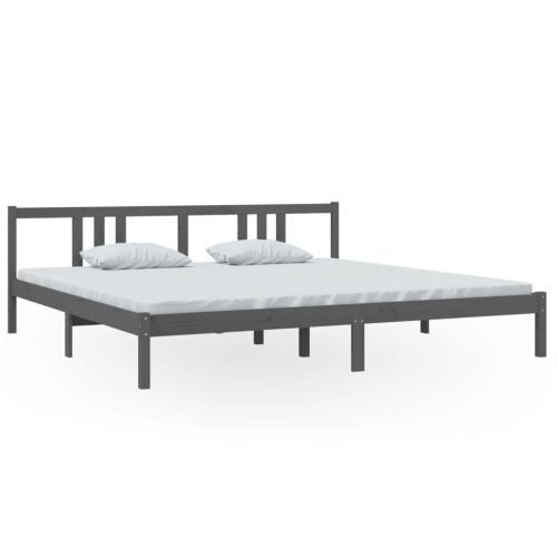 VidaXL (grey, 200 x 200 cm) vidaXL Solid Wood Bed Frame Wooden Platform Bed Multi Colours Multi Sizes 2