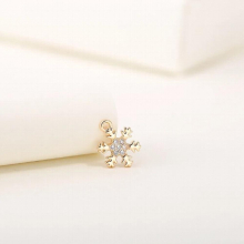 10PCS/LOT Copper Zirconia Crystal Snowflake Charms DIY Necklace Earring Pendant For Jewelry Making