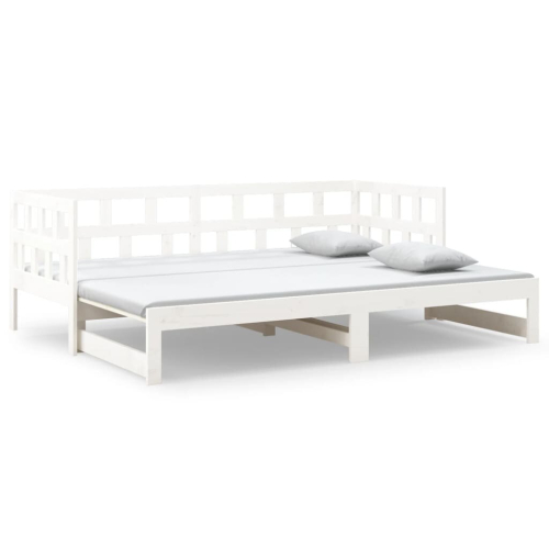 VidaXL (white, 90 x 200 cm) vidaXL Solid Wood Pine Pull-out Day Bed Wooden Sofa Bed Multi Colours/Sizes 2