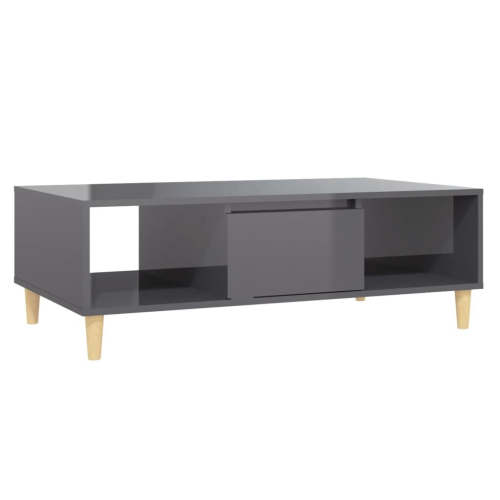VidaXL vidaXL Coffee Table High Gloss Grey Engineered Wood Couch End Indoor Table 2