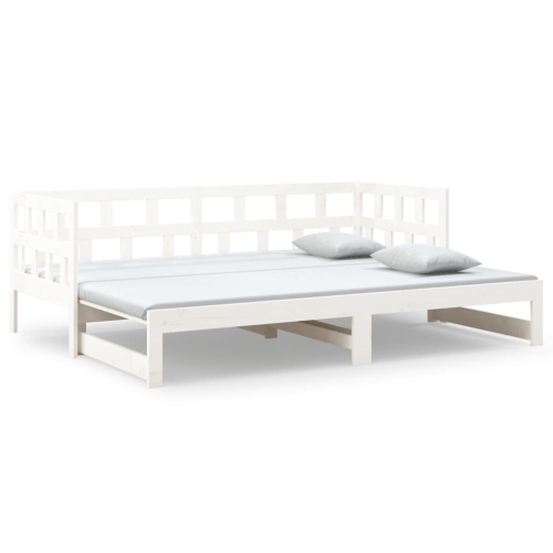 VidaXL (white, 90 x 190 cm) vidaXL Solid Wood Pine Pull-out Day Bed Wooden Sofa Bed Multi Colours/Sizes 2