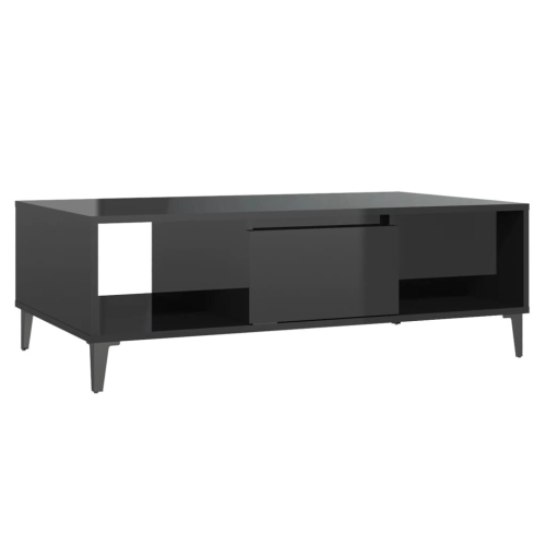 VidaXL vidaXL Coffee Table High Gloss Black Engineered Wood Couch End Indoor Table 2