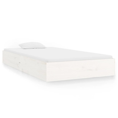 VidaXL vidaXL Solid Wood Bed Frame White 100x200 cm Bedroom Wooden Bedstead Bed Base 2