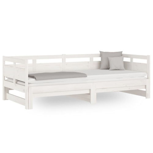 VidaXL (white, 80 x 200 cm) vidaXL Solid Wood Pine Pull-out Day Bed Wooden Sofa Bed Multi Colours/Sizes 2