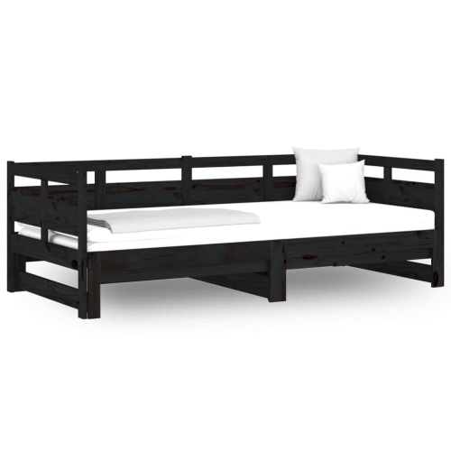 VidaXL (black, 90 x 190 cm) vidaXL Solid Wood Pine Pull-out Day Bed Wooden Sofa Bed Multi Colours/Sizes 2