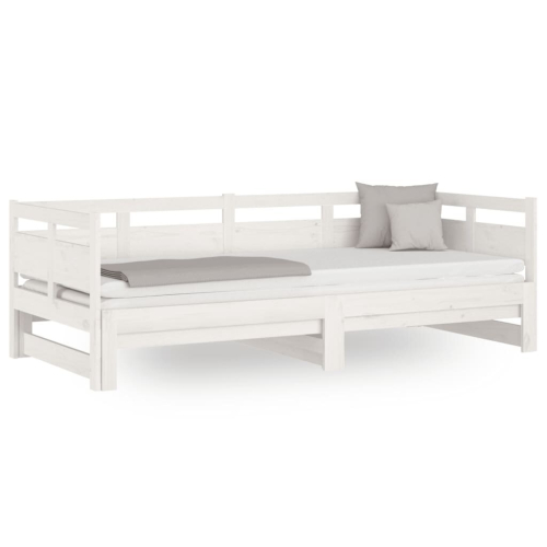 VidaXL (white, 90 x 200 cm) vidaXL Solid Wood Pine Pull-out Day Bed Wooden Sofa Bed Multi Colours/Sizes 2