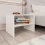 vidaXL 2x Bedside Cabinets High Gloss White Engineered Wood Table Nightstand 3