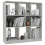 vidaXL Book Cabinet with 8 Large Compartments Concrete Grey Engineered Wood 4