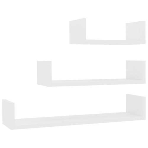 VidaXL vidaXL 3x Wall Display Shelf White Engineered Wood Floating Shelf Wall Shelf 2