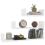 VidaXL vidaXL 3x Wall Display Shelf White Engineered Wood Floating Shelf Wall Shelf 4