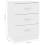 VidaXL vidaXL Bedside Cabinet White Engineered Wood Bedroom Nightstand Couch Table 4