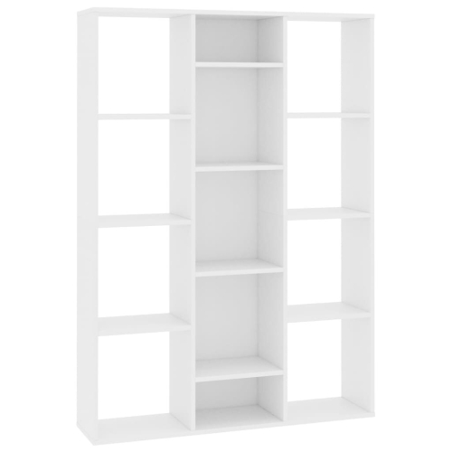 vidaXL Room Divider/Book Cabinet White Engineered Wood Office Privacy Screen 2