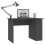 vidaXL Desk Engineered Wood Grey Office Workstation Writing Computer Desk 4