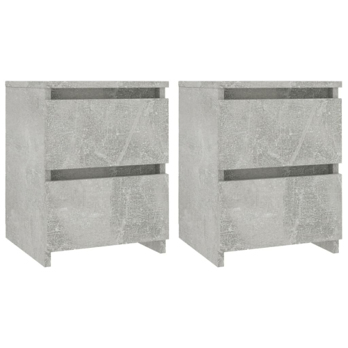 VidaXL vidaXL 2x Bedside Cabinets Engineered Wood Concrete Grey Nightstand End Table 2