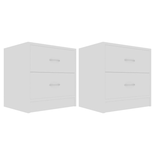 VidaXL vidaXL 2x Bedside Cabinets White Engineered Wood Nightstand Sideboard Table 2