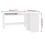 VidaXL vidaXL L-Shaped Corner Desk Engineered Wood White Office PC Computer Table 3