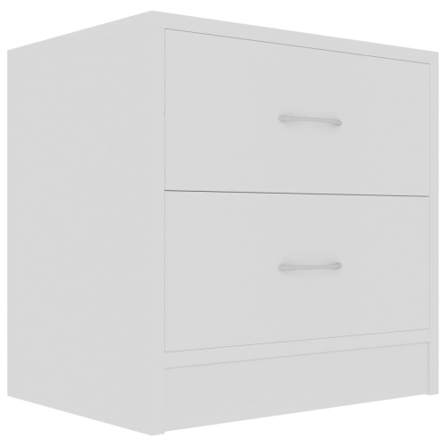 VidaXL vidaXL Bedside Cabinet White Engineered Wood Nightstand Sideboard End Table 2