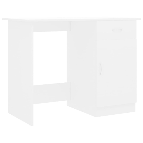 vidaXL Desk White Engineered Wood Corner Console Computer Writing Office Table 2