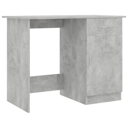 vidaXL Desk Concrete Grey Engineered Wood Corner Console Writing Office Table 2