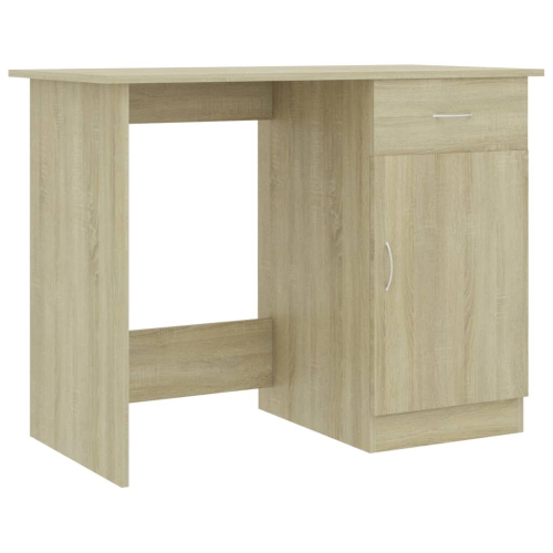 vidaXL Desk Sonoma Oak Engineered Wood Corner Console Writing Office Table 2