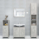 VidaXL vidaXL Bathroom Cabinet Concrete Grey Engineered Wood Under Basin Cupboard 9
