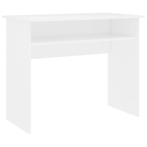 vidaXL Desk White Engineered Wood Computer Corner Office Table Workstation 2