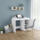 vidaXL Desk White Engineered Wood Computer Desk Workstation Office Corner Desk 4