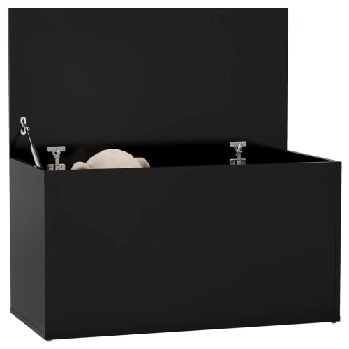 VidaXL vidaXL Storage Chest Black Engineered Wood Cabinet Trunk Container Box Set 2