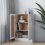 VidaXL vidaXL Book Cabinet White Engineered Wood Bookshelf Bookcase Storage Sideboard 4