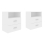 VidaXL vidaXL 2x Bed Cabinets White Bedside Side Table Storage Cabinet Nightstand 3
