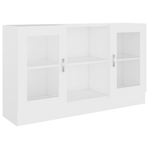 VidaXL vidaXL Vitrine Cabinet White Engineered Wood Sideboard Storage Side Cupboard 2