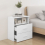 VidaXL vidaXL 2x Bed Cabinets White Bedside Side Table Storage Cabinet Nightstand 4