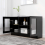 VidaXL vidaXL Vitrine Cabinet Black Engineered Wood Sideboard Storage Side Cupboard 4