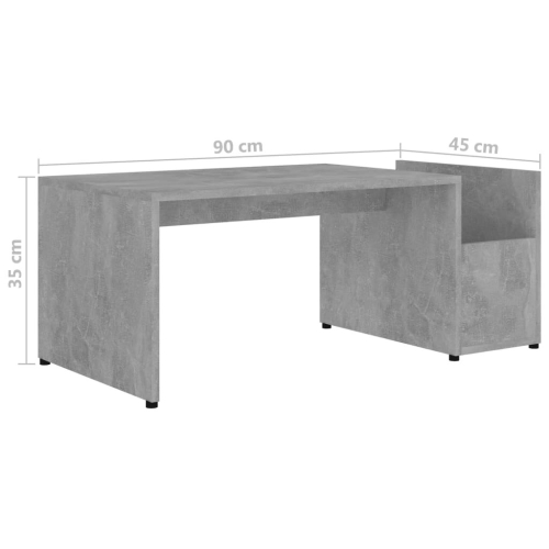 vidaXL Coffee Table Concrete Grey Engineered Wood Couch Sofa Storage Tea Desk 2
