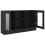 VidaXL vidaXL Vitrine Cabinet Black Engineered Wood Sideboard Storage Side Cupboard 6