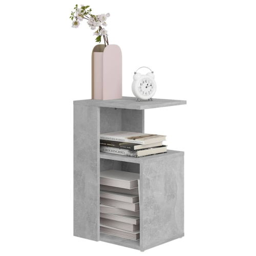 VidaXL vidaXL Side Table Concrete Grey Engineered Wood Coffee End Table Magazine Rack 2