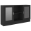 VidaXL vidaXL Vitrine Cabinet Black Engineered Wood Sideboard Storage Side Cupboard 3