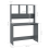 vidaXL Desk with Shelf High Gloss Grey Engineered Wood Computer Office Desk 7
