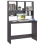 vidaXL Desk with Shelf High Gloss Grey Engineered Wood Computer Office Desk 4