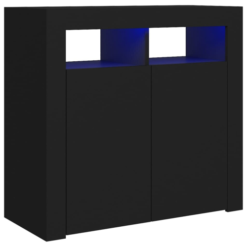 VidaXL vidaXL Sideboard mit LED-Leuchten Schwarz 80x35x75 cm 2