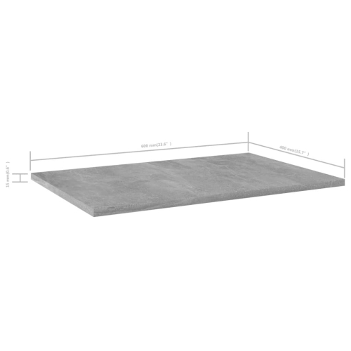 VidaXL vidaXL 4x Bookshelf Boards Concrete Grey Engineered Wood Replacement Panel 2