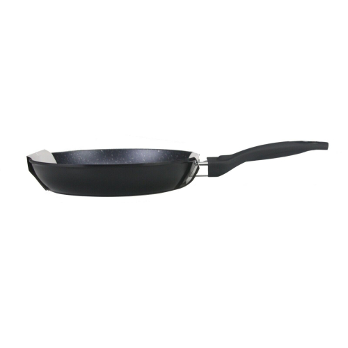 (22cm - Black Base) Non Stick Frying Pan Induction Marble Effect 1