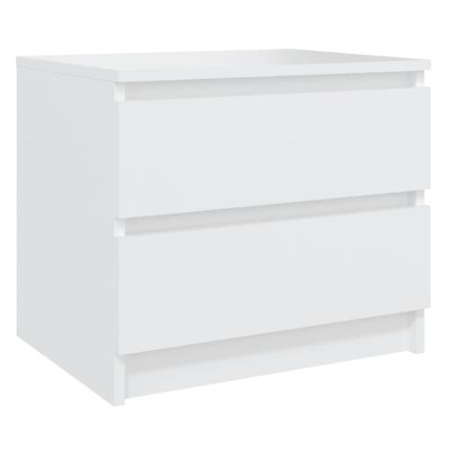 VidaXL vidaXL Bed Cabinet White Engineered Wood Indoor Bedside Side Storage Cabinet 2