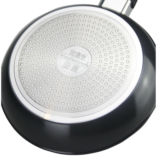 (22cm - Black Base) Non Stick Frying Pan Induction Marble Effect 2